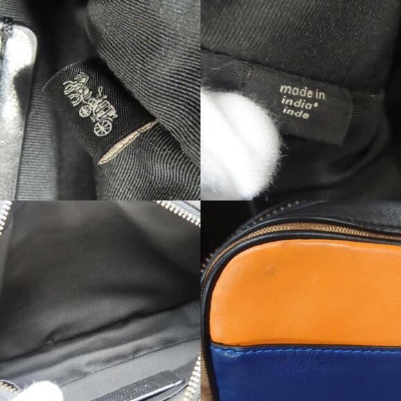 Coach Shoulder Bag 89899 Camera Signature Leather Navy Multicolor Men's COACH